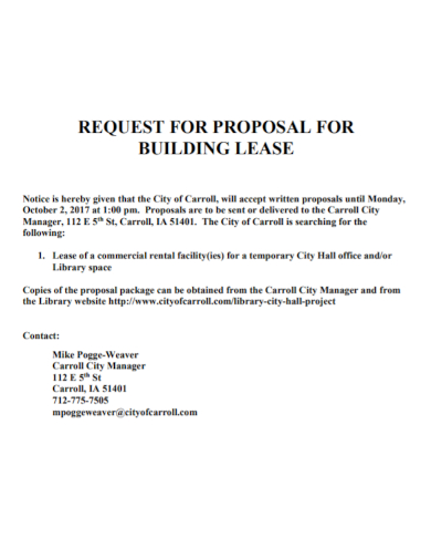 commercial building lease request for proposal