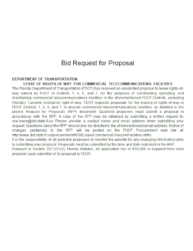 commercial lease bid request for proposal