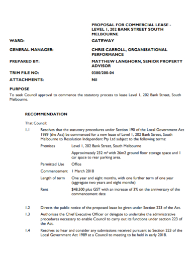 commercial property lease request for proposal