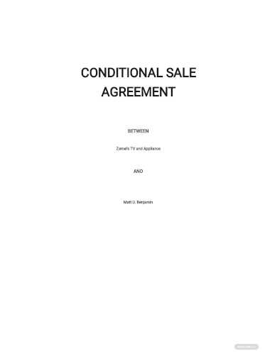 conditional sales agreement template