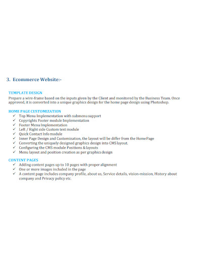 e commerce website development proposal