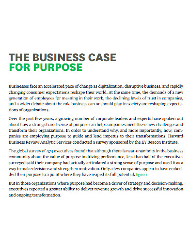 the purpose business plan