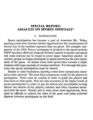 annual report on sports