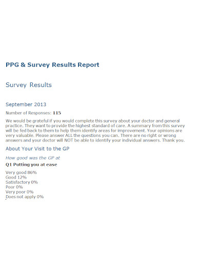 editable survey results report