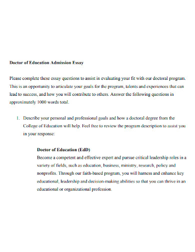 education admission essay