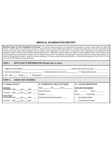 employee medical examination report