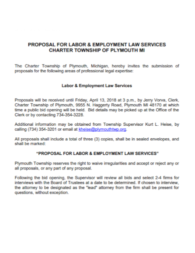 employment labor law service proposal