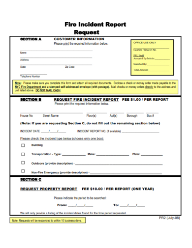 fire accident incident request report