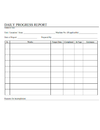 FREE 9 Daily Progress Report Samples Film Students Construction Site 