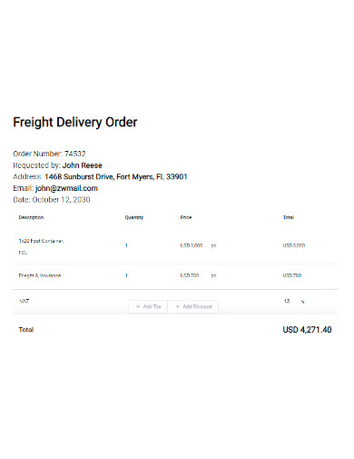 freight delivery order
