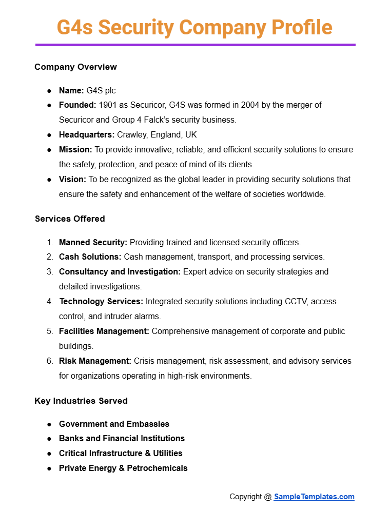 g4s security company profile