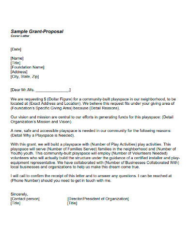 grant proposal cover letter