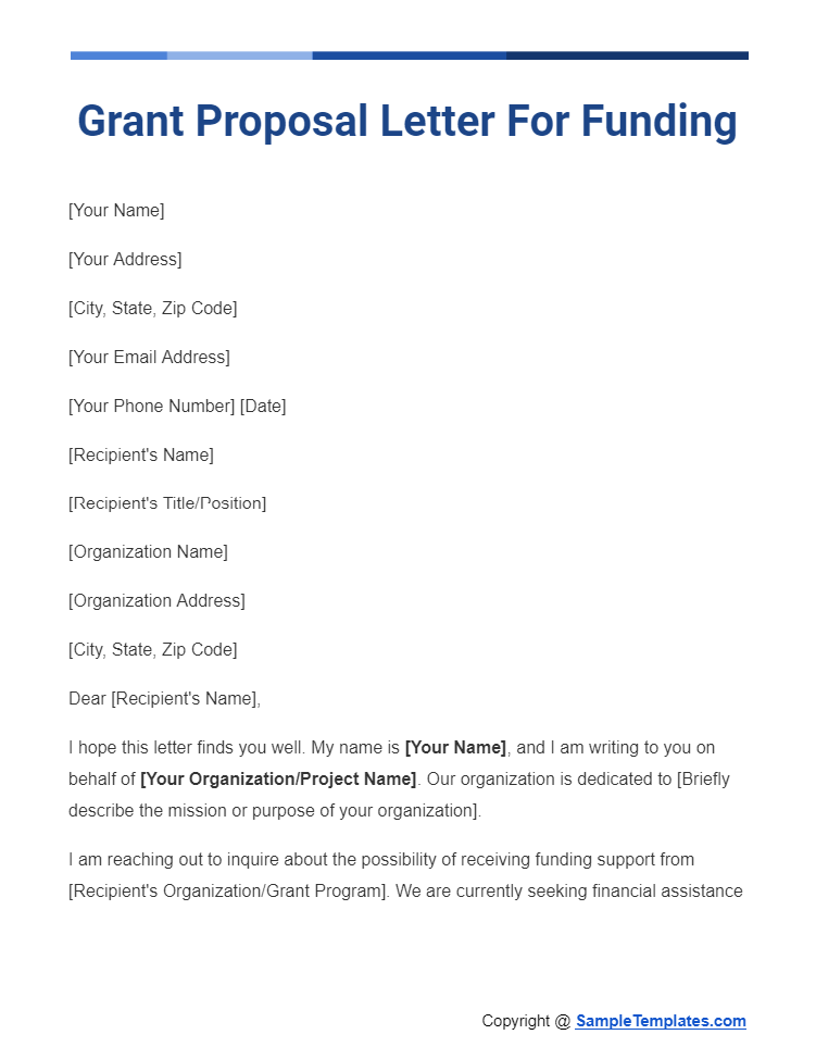 grant proposal letter for funding
