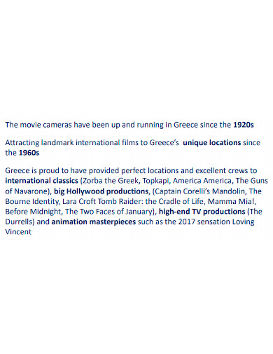 greek film investment proposal