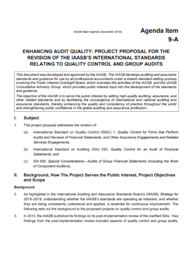 group audit project proposal