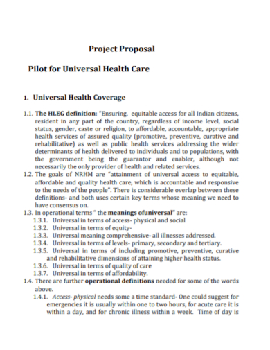 health care project proposal
