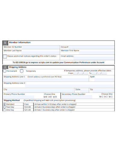 home delivery order forms