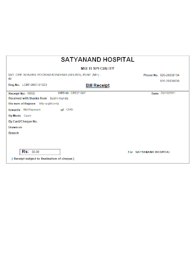 free 3 hospital bill receipt samples patient payment due