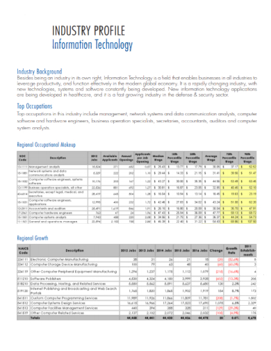 information technology industry profile sample