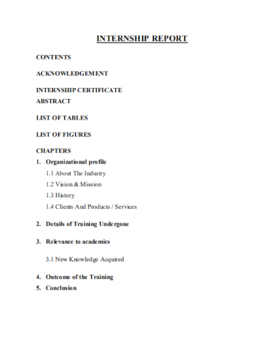 internship acknowledgement report format