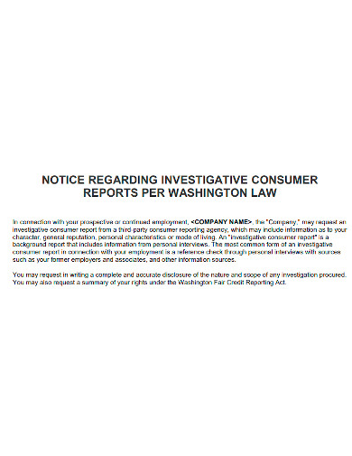 investigative consumer report notice