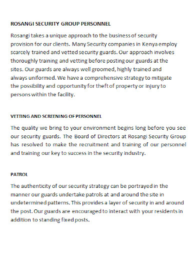 kenya security company profiles
