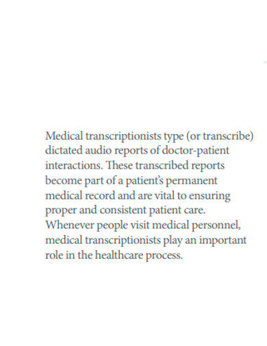 medical transcription facts report