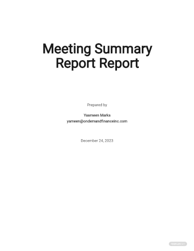 meeting summary report template