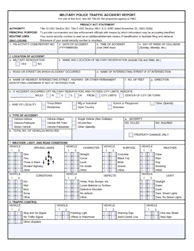 military police traffic accident report