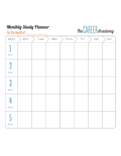 monthly assignment study planner
