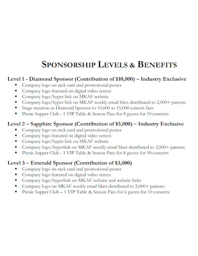 music artist sponsorship benefits proposal