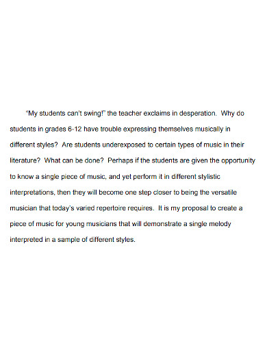 music education project proposal