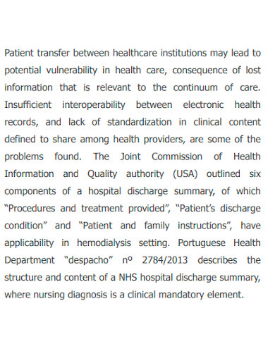 nursing discharge summary sample