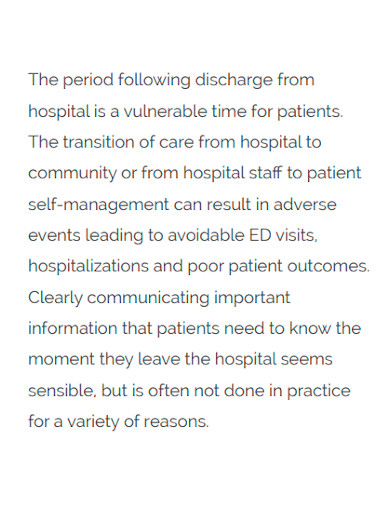 patient discharge summary report