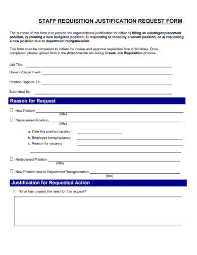 personnel justification requisition form sample