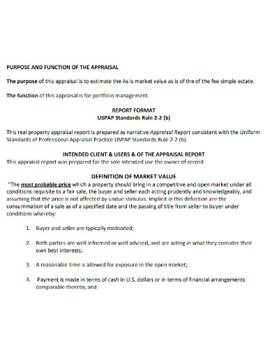 printable appraisal report