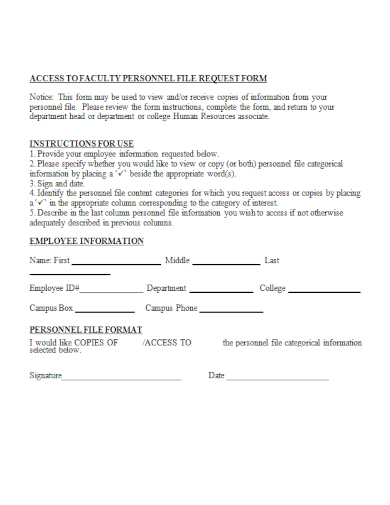 printable personal file inspection request