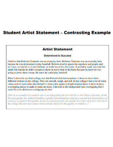 printable student artist statement