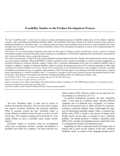 product development feasibility study
