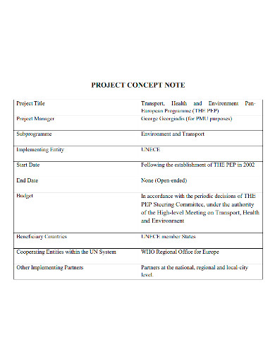 project concept note