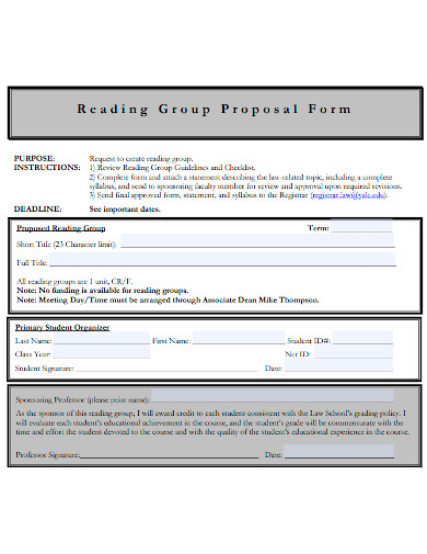 reading group proposal