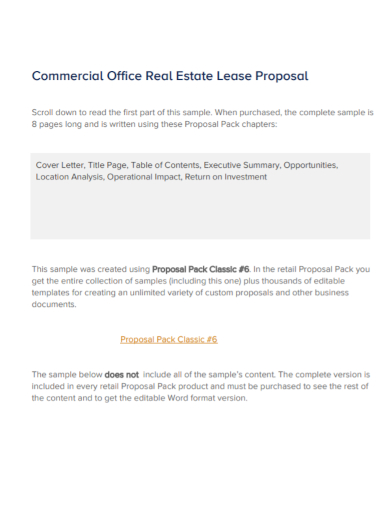 real estate business lease proposal