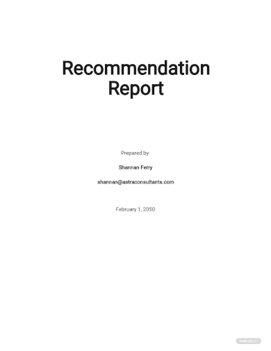 recommendation report template