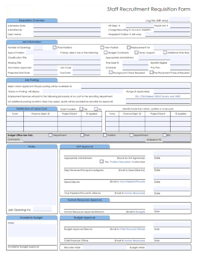 recruitment personnel requisition form sample