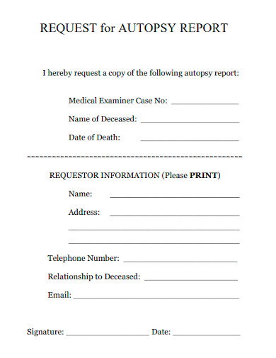 request for autopsy report