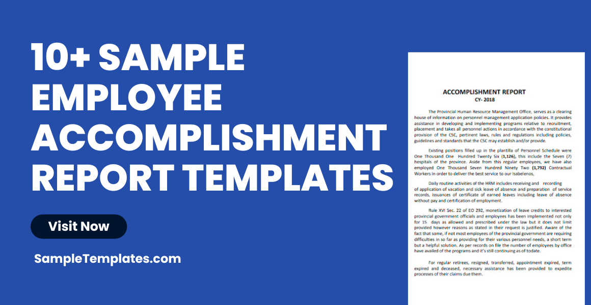 sample employee accomplishment report templates