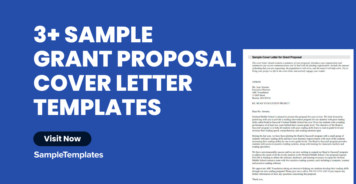 sample grant proposal cover letter templates