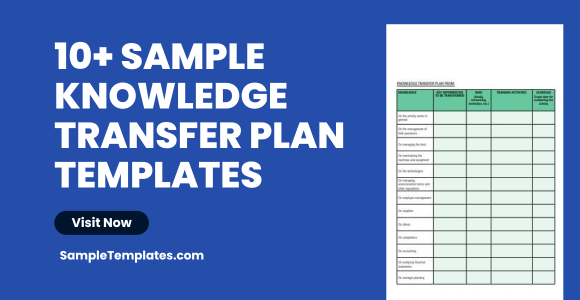 sample knowledge transfer plan templates
