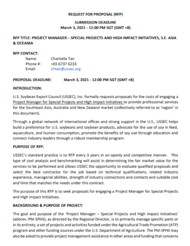 special project manager request for proposal
