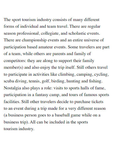 sports tourism industry report